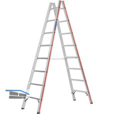 HYMER Alu-Sprossen-Stehleiter Type 6023 Sprossen=2 x 8 L�nge=2,40 m