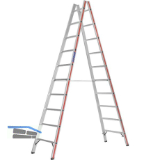 HYMER Alu-Sprossen-Stehleiter Type 6023 Sprossen=2 x 10 L�nge=2,95 m