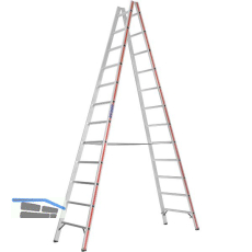 HYMER Alu-Sprossen-Stehleiter Type 6023 Sprossen=2 x 12 L�nge=3,53 m