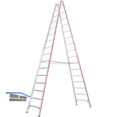 HYMER Alu-Sprossen-Stehleiter Type 6023 Sprossen=2 x 16 L�nge=4,65 m