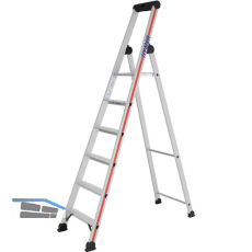 HYMER Alu-Stufen-Stehleiter mit Plattform Type 4026 Stufen 6 L�nge=2,10 m