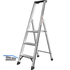 ALU-PRO Stufenstehleiter mit Plattform Type 70026 3 Stufen L�nge 1,39 m