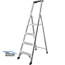 ALU-PRO Stufenstehleiter mit Plattform Type 70026 4 Stufen L�nge 1,64 m