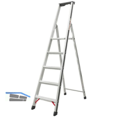 ALU-PRO Stufenstehleiter mit Plattform Type 70026 5 Stufen L�nge 1,89 m