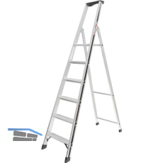 ALU-PRO Stufenstehleiter mit Plattform Type 70026 6 Stufen L�nge 2,14 m