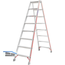 HYMER Alu-Stufen-Stehleiter Type 4024 Stufen=2 x 8 L�nge=2,02 m