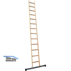 JUST Holz Sprossen-Anlegeleiter Sprossen=13 L�nge=4 m mit Querfu�