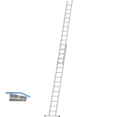 JUST Alu-Schiebe Industrieleiter 2-tlg. Type 51 Sprossen=2x6 L�nge=1,97/3,12 m
