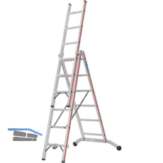 HYMER Alu-Allzweckleiter 3-teilig Type 6047 Sprossen= 3 x 6