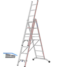 HYMER Alu-Allzweckleiter 3-teilig Type 6047 Sprossen= 3 x 7