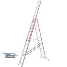 HYMER Alu-Allzweckleiter 3-teilig Type 6047 Sprossen= 3 x 14