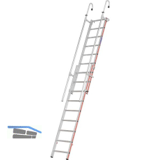 HYMER Alu Einh�nge-Schiebeleiter mit Handlauf Type 6092 Sprossen 2x9