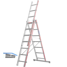 HYMER Alu-Allzweckleiter 3-teilig Type 4047 Sprossen= 3 x 7
