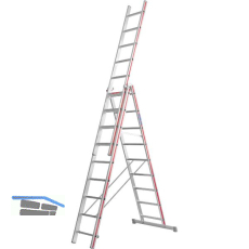 HYMER Alu-Allzweckleiter 3-teilig Type 4047 Sprossen= 3 x 9