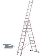 HYMER Alu-Allzweckleiter 3-teilig Type 4047 Sprossen=3 x 10