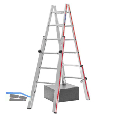 HYMER Alu-Treppen-Stehleiter Type 4123 Sprossen=2 x 6 L�nge=1,75 m