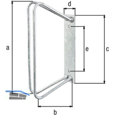 Einzel-Fahrradhalter 90 Grad Radbreite 20 - 42 mm