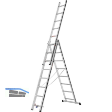 ALU-PRO Allzweckleiter 3-teilig Typ 70047 Sprossen=3x8 L�nge von 2,32/5,11m