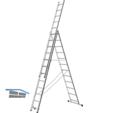 ALU-PRO Allzweckleiter 3-teilig Typ 70047 Sprossen=3x12L�nge von 3,49/7,97m