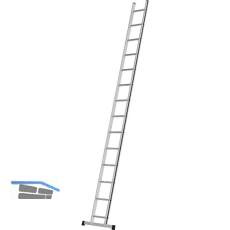 ALU-PRO Sprossen-Anlegeleiter Type 70011 Sprossen=14 L�nge=3,98 m