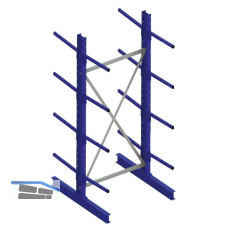META Kragarm-Grundregal doppelseitig H�he 2000 mm Tiefe 500 mm Last 175/1450 kg