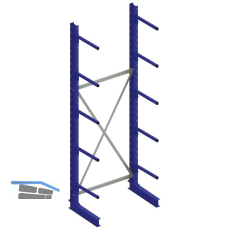 META Kragarm-Grundregal einseitig H�he 3000 mm Tiefe 600 mm Last 140/1000 kg