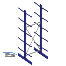 META Kragarm-Grundregal doppelseitig H�he 3000 mm Tiefe 600 mm Last 140/1000 kg