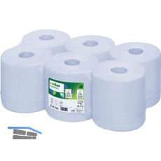 Papierhandtuch-Rolle blau 200 mm 2-lagig Packungsinhalt 6 Rollen