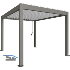 BIOHORT Pergola Gr. 3 x 3,5 quarzgrau/wei�