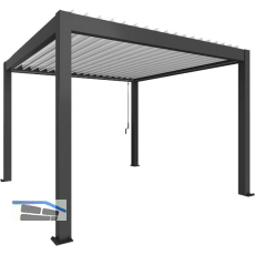 BIOHORT Pergola Gr. 3,5 x 3,5 dunkelgrau/wei�