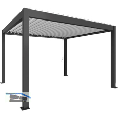 BIOHORT Pergola Gr. 4 x 3,5 dunkelgrau/wei�
