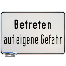 Hinweisschild Betreten auf eigenen Gefahr 300 x 200 mm