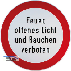 Verbotsschild Feuer, offenes Licht und Rauchen verboten rund 315 mm