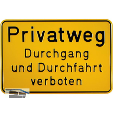 Hinweisschild Privatweg Durchgang und Durchfahrt verboten 300 x 200 mm