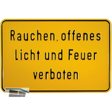 Hinweisschild Rauchen, offenes Licht und Feuer verboten 300 x 200 mm
