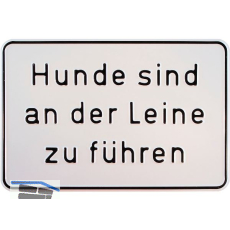 Hinweisschild Hunde sind an der Leine zu f�hren 300 x 200 mm