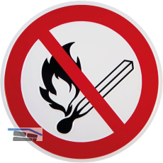 Verbotsschild Streichholz Symbol rund 200 mm