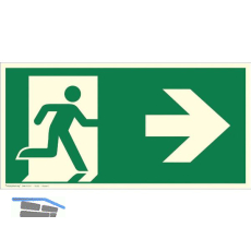 Fluchtwegschild Notausgang Symbol rechts 300 x 150 mm