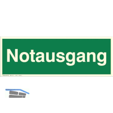 Fluchtwegschild Notausgang Schriftzug 300 x 105 mm