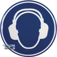 Gebotsschild Geh�rschutz rund 200 mm