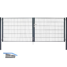 H+S Uni Tor f�r Zaunh�he 1,4 m grau