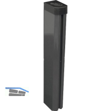 H+S Oktavia ULI S�ulenschaft Alu/grau L�nge 1,7 m f�r Zaunh�he 1,23 m