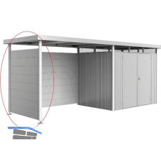 BIOHORT Seitendach-Seitenwand HighLine H2 silber-metallic