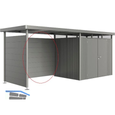 BIOHORT Seitendach-R�ckwand HighLine H2, H3, H4, H5 quarzgrau-metallic