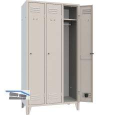 Garderobenschrank Abteilanzahl 3 RAL7035