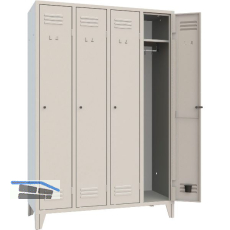 Garderobenschrank Abteilanzahl 4 RAL7035