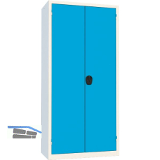 Fl�gelt�rschrank 1950x930x500 mm RAL 7035 lichtgrau/5012 lichtblau
