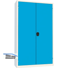 Fl�gelt�rschrank 1950 x 1180 x 500 mm RAL7035 lichtgrau/5012 lichtblau