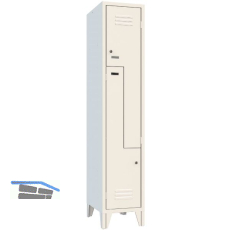 Z-Garderobenschrank Abteilanzahl 2 RAL7035 lichtgrau