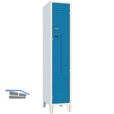 Z-Garderobenschrank Abteilanzahl 2 RAL7035/5010 grau/blau